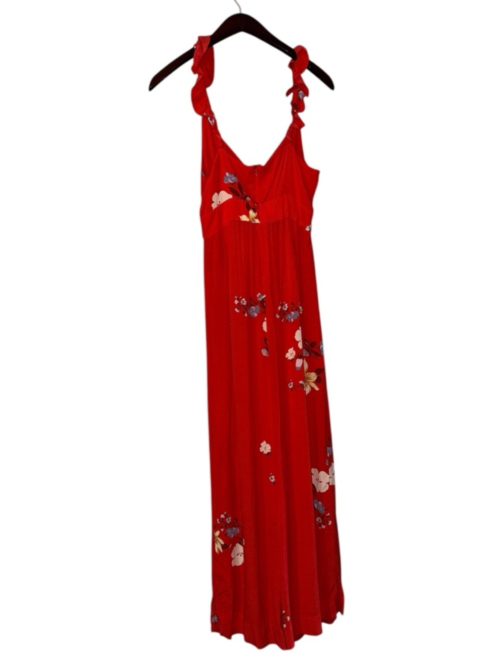 Capulet Red Floral Romper  Tie Strap Boho Resort Size L